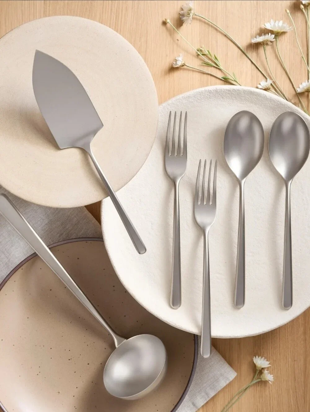 NEW! Quince- Sambonet Gia 6 Piece Brushed Stainless Steel Serving Set! (X68)
